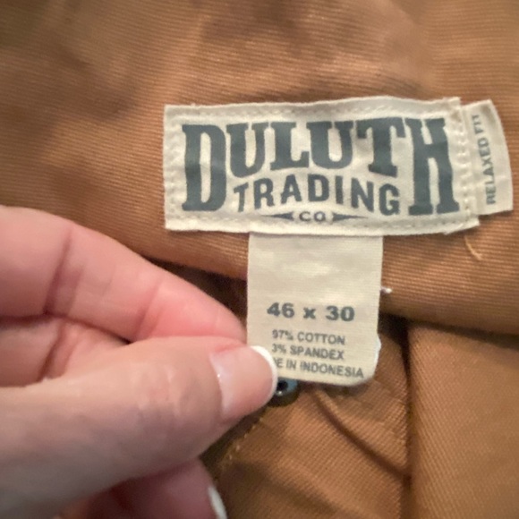 Duluth Trading Mens Brown Relaxed Fit Flex Fire Hose Cargo Pants / Size 46 x 30 - Picture 11 of 15